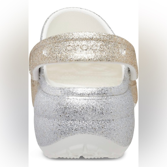 Crocs Classic Platform Ombre Glitter Women's Clogs Gold Silver White - Picture 4 of 6